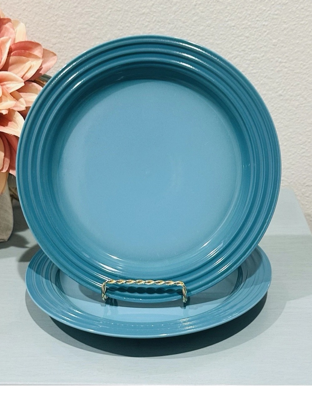 Set Of 2 Le Creuset Caribbean Salad Plates 8 1/2" Round Second Choix